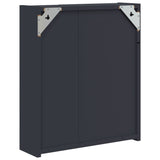 Armoire de salle de bain à miroir avec LED gris 45x13x52 cm