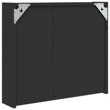 Armoire de salle de bain à miroir avec LED noir 60x13x52 cm