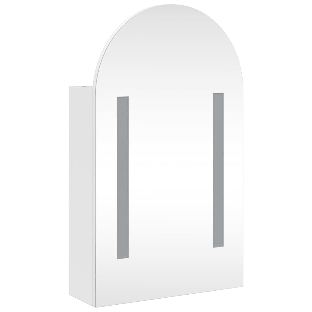 Armoire de bain à miroir avec LED arquée blanc 42x13x70 cm