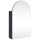 Armoire de bain à miroir avec LED arquée gris 42x13x70 cm