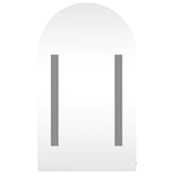 Mirrored bathroom cabinet with arched LED grey 42x13x70 cm