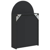 Armoire de bain à miroir avec LED arquée noir 42x13x70 cm