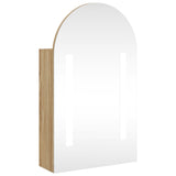 Mirrored bathroom cabinet with arched LED oak 42x13x70 cm