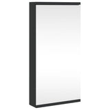 Black corner mirrored bathroom cabinet 30x24x60 cm