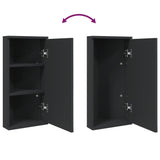 Black corner mirrored bathroom cabinet 30x24x60 cm