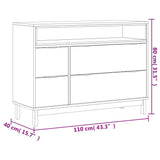 FLAM Kommode 110x40x80 cm massives Kiefernholz