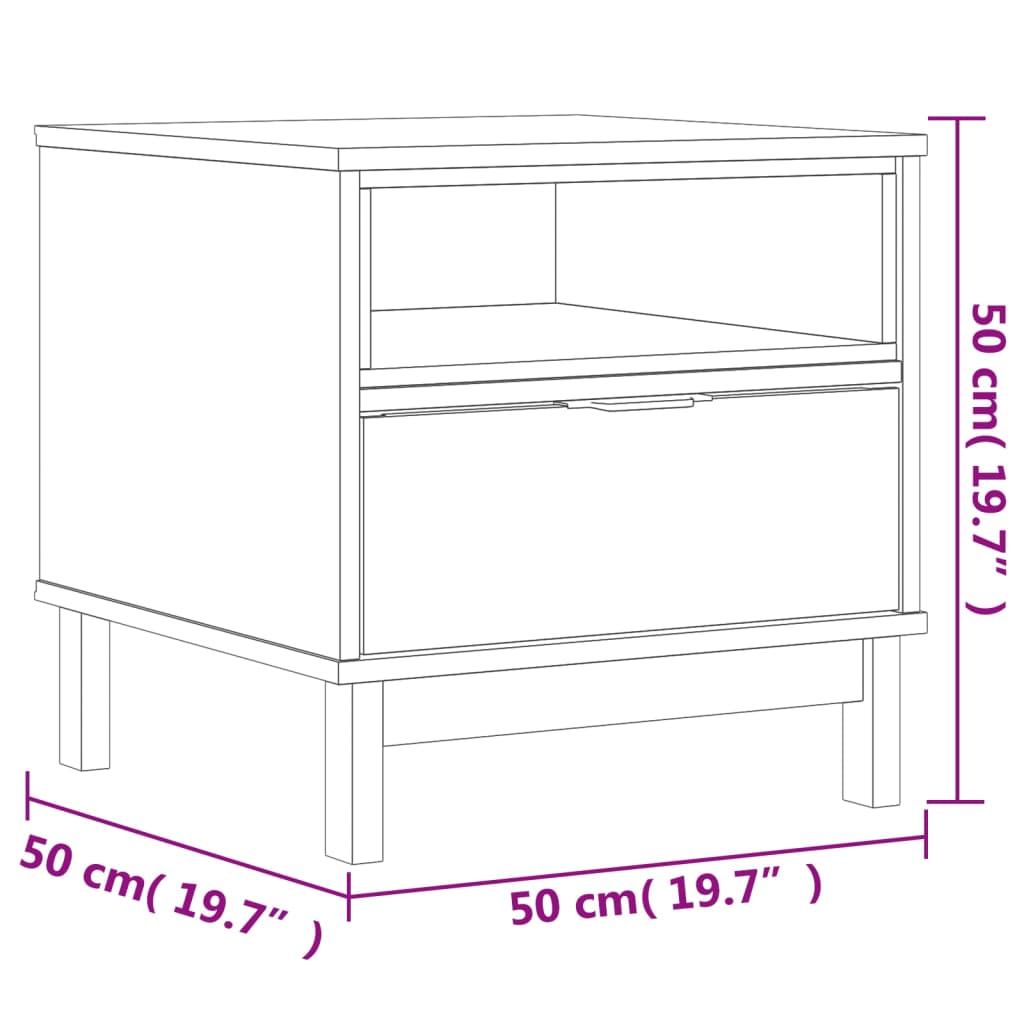 Table d'appoint FLAM 50x50x50 cm bois de pin massif