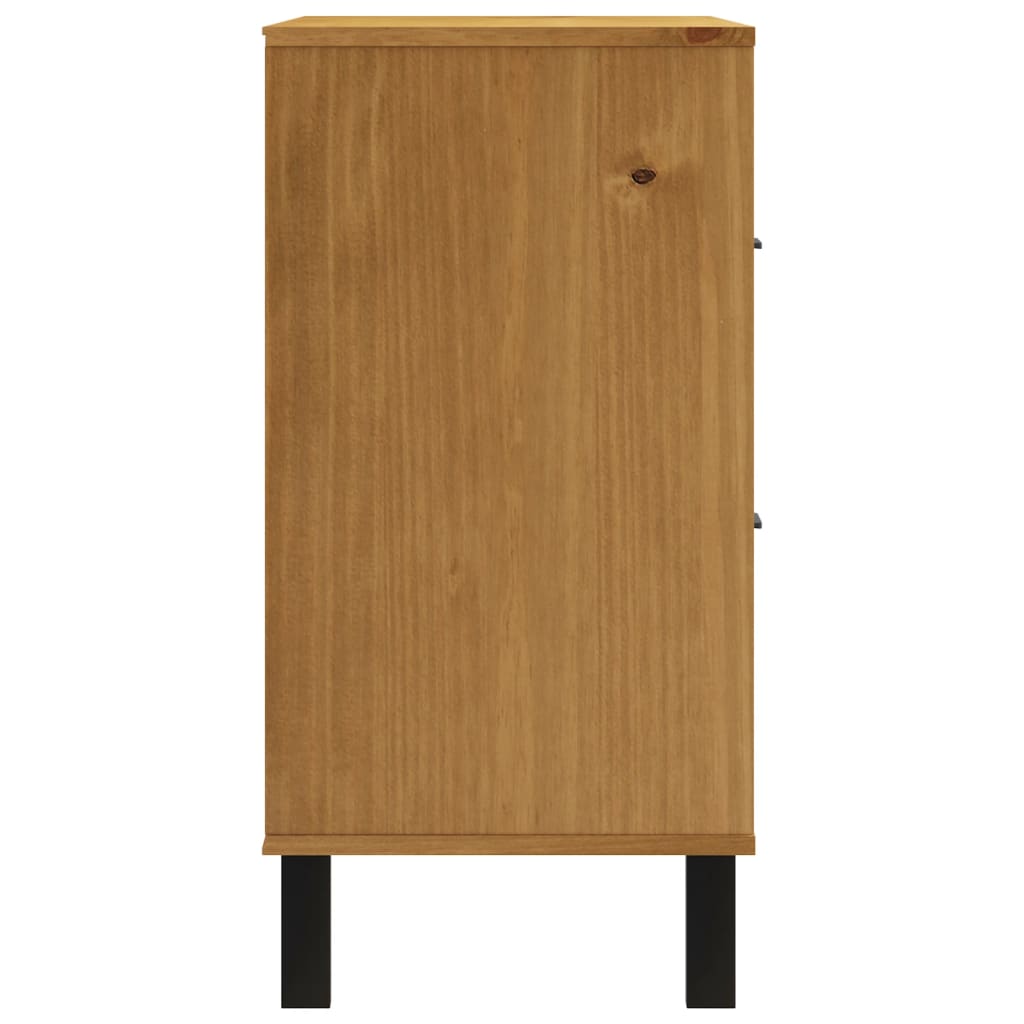 Buffet avec porte vitrée FLAM 80x40x80 cm bois massif de pin