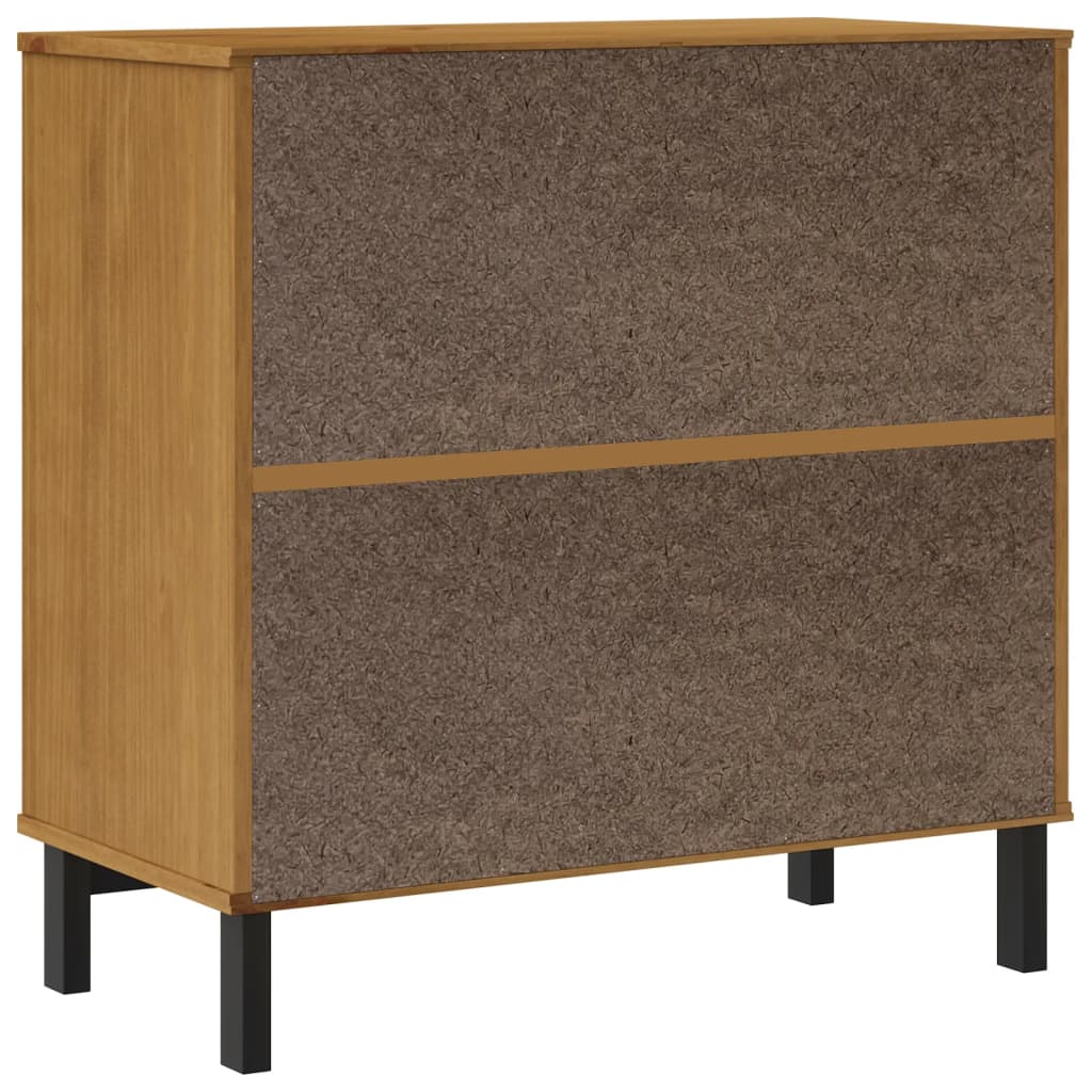 Buffet avec porte vitrée FLAM 80x40x80 cm bois massif de pin