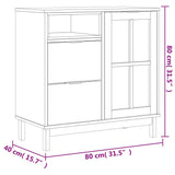 Sideboard mit Glastür FLAM 80x40x80 cm massives Kiefernholz