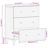 Armoire latérale 60x33x75 cm bois massif de manguier