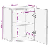 Armoire de salle de bain murale 38x33x48cm bois massif manguier