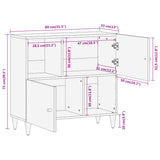 Beistellschrank 80x33x75 cm aus massivem Mangoholz