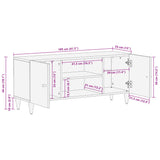 Meuble TV 105x33x46 cm Bois massif de manguier