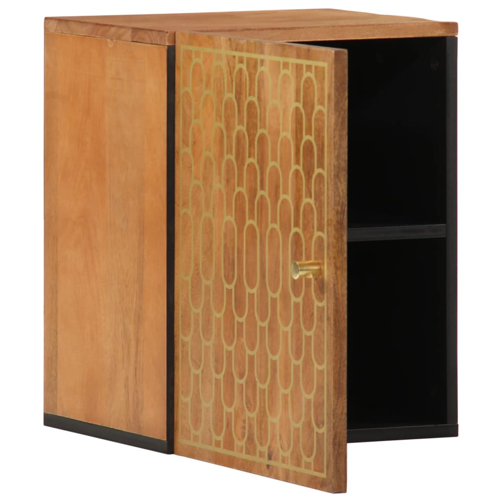 Armoire de salle de bain murale 38x33x48cm bois massif manguier