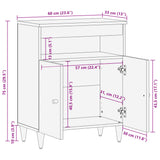 Armoire latérale 60x33x75 cm bois massif de manguier