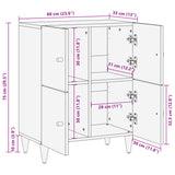 Armoire latérale 60x33x75 cm bois massif de manguier