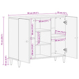 Armoire latérale 90x33x75 cm bois massif de manguier