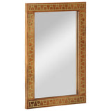 Bath mirror 50x70x2.5 cm solid mango wood and glass