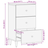 Beistellschrank 40x33x75 cm aus massivem Mangoholz