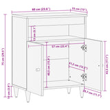 Armoire latérale 60x33x75 cm bois massif de manguier