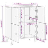 Armoire latérale 60x33x75 cm bois massif de manguier