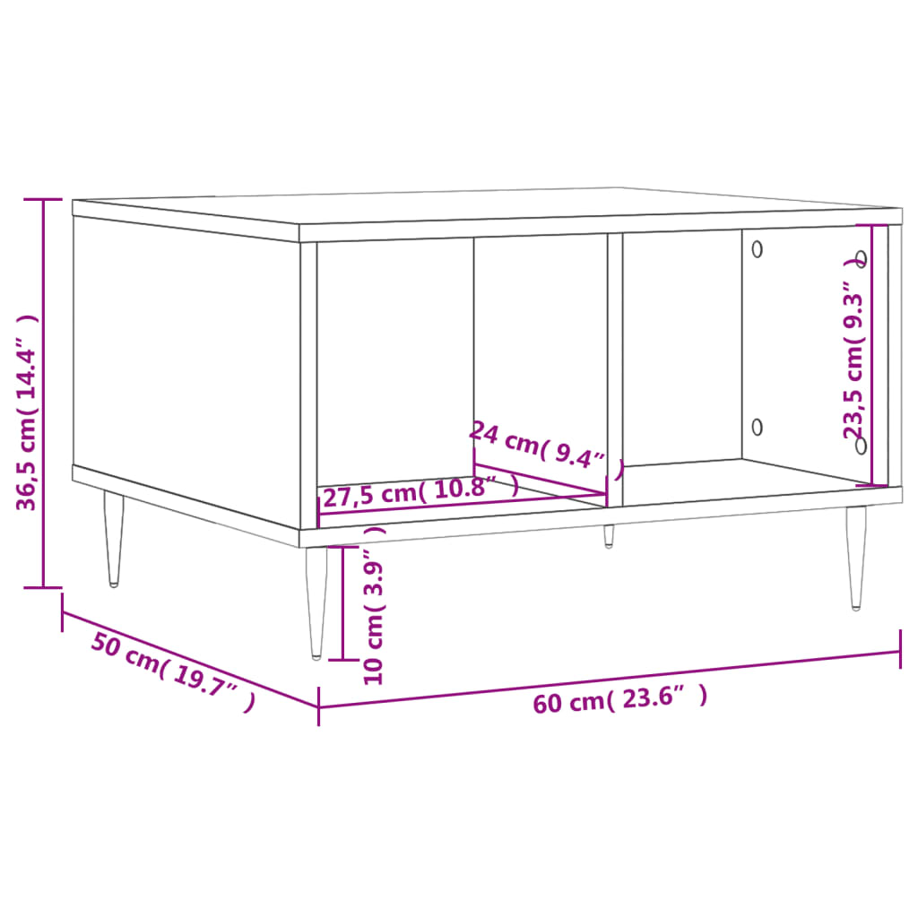 Couchtisch Sonoma-Eiche 60x50x36,5 cm Holzwerkstoff