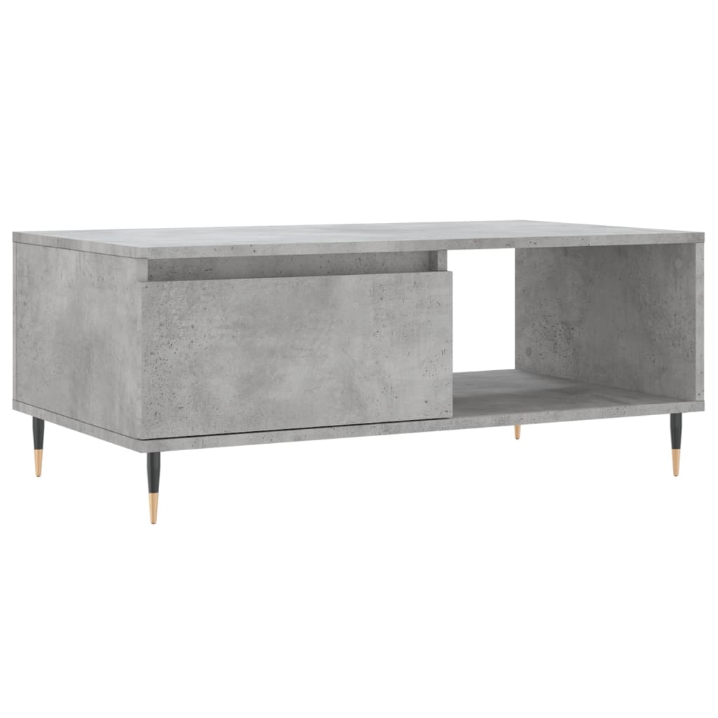 Table basse Gris béton 90x50x36,5 cm Bois d'ingénierie