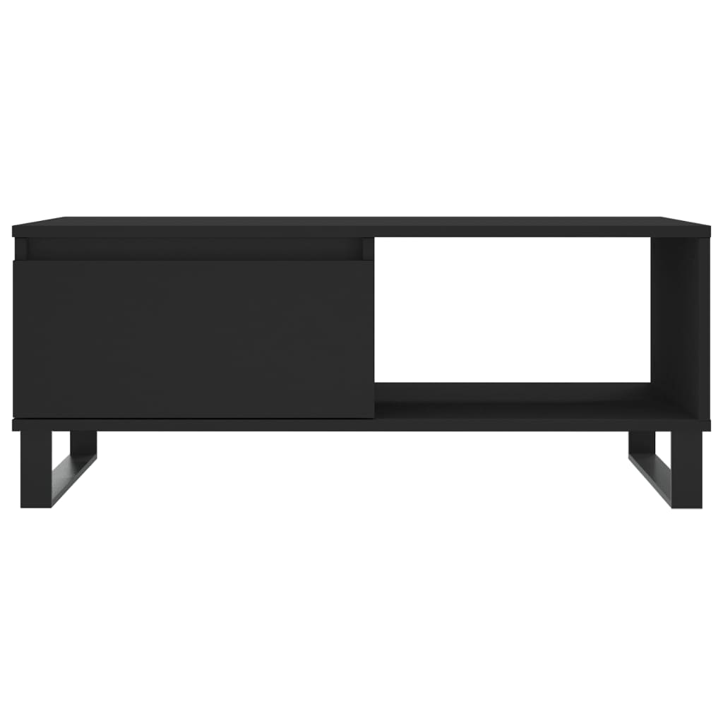 Table basse Noir 90x50x36,5 cm Bois d'ingénierie