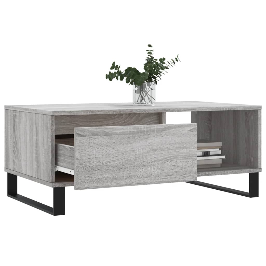 Sonoma coffee table gray 90x50x36.5 cm Engineered wood