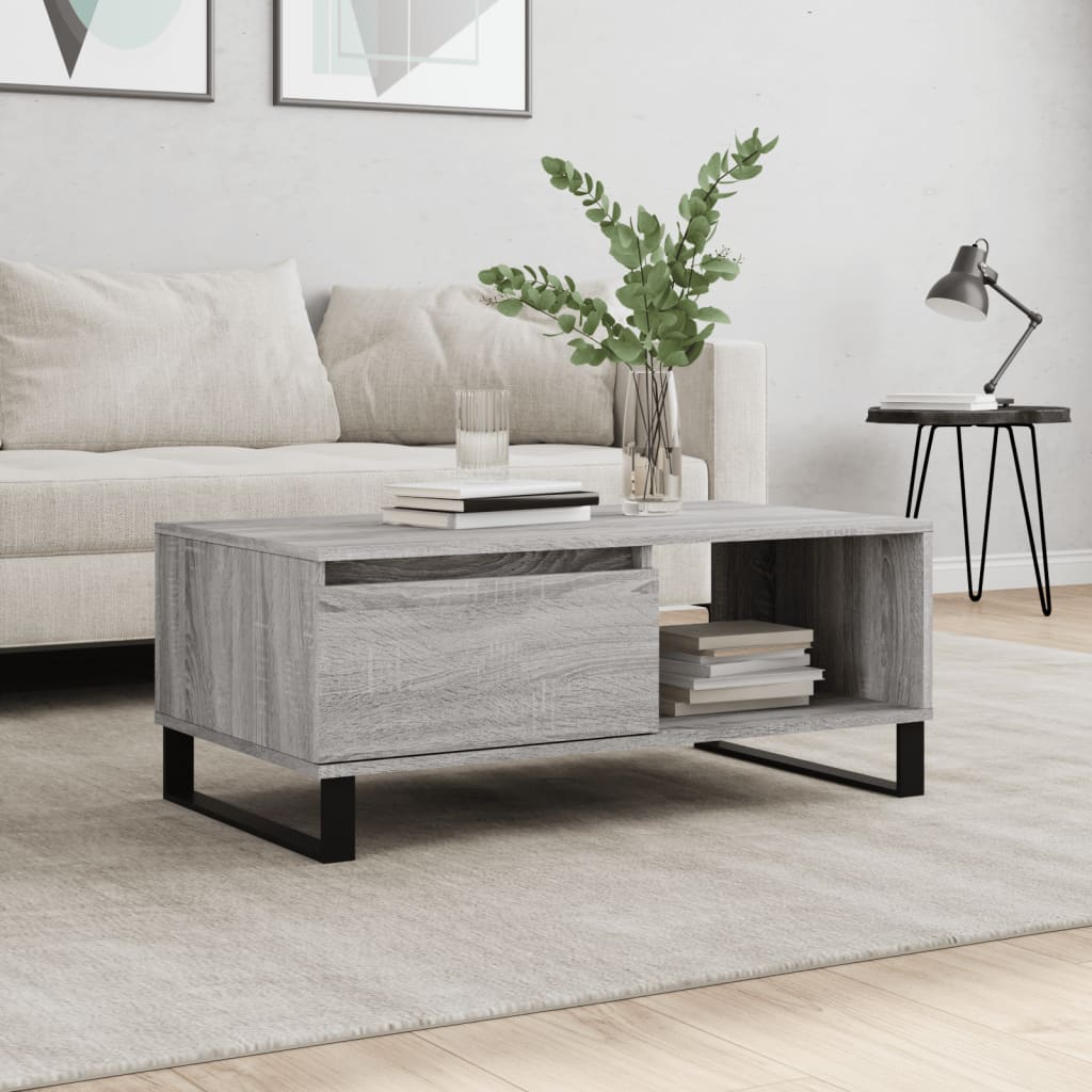 Sonoma coffee table gray 90x50x36.5 cm Engineered wood