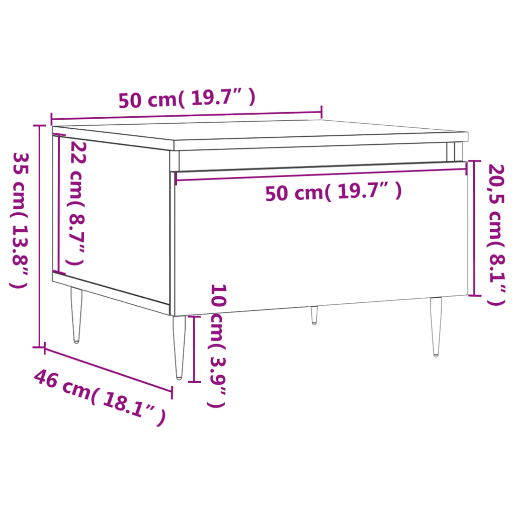 Betongrauer Couchtisch 50x46x35 cm, Holzwerkstoff