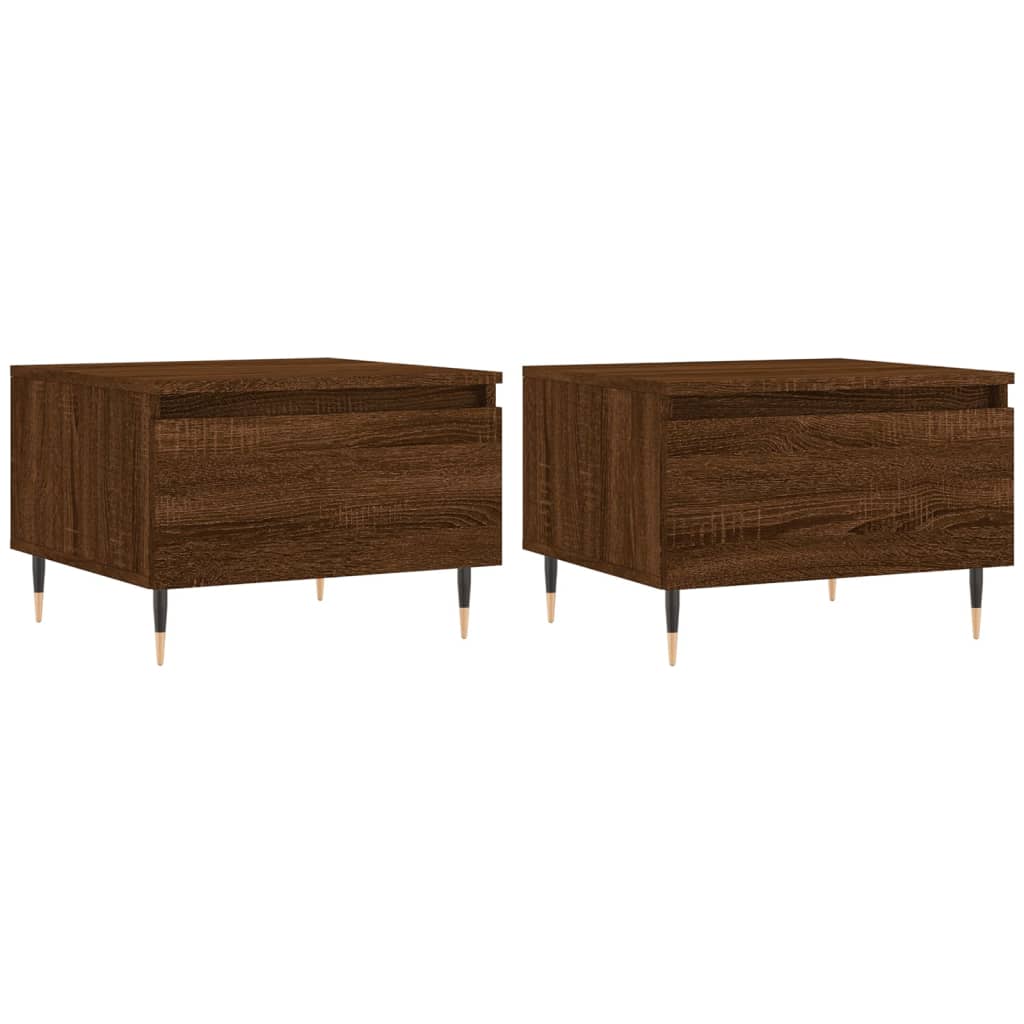 Tables basses 2 pcs chêne marron 50x46x35 cm bois d'ingénierie