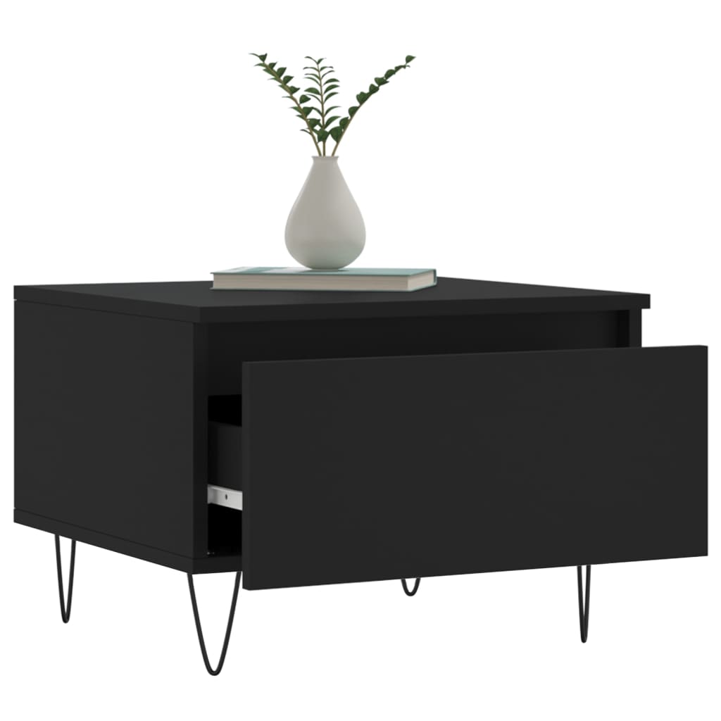 Coffee tables 2 pcs black 50x46x35 cm engineered wood