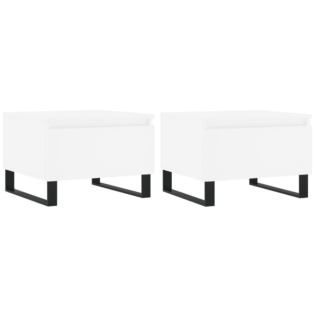 Tables basses 2 pcs blanc 50x46x35 cm bois d'ingénierie