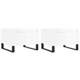 Tables basses 2 pcs blanc brillant 50x46x35cm bois d'ingénierie