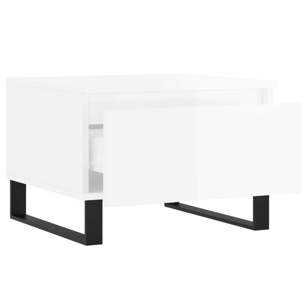 Tables basses 2 pcs blanc brillant 50x46x35cm bois d'ingénierie