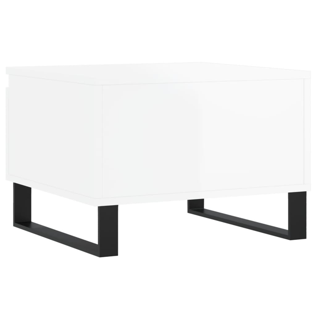 Tables basses 2 pcs blanc brillant 50x46x35cm bois d'ingénierie