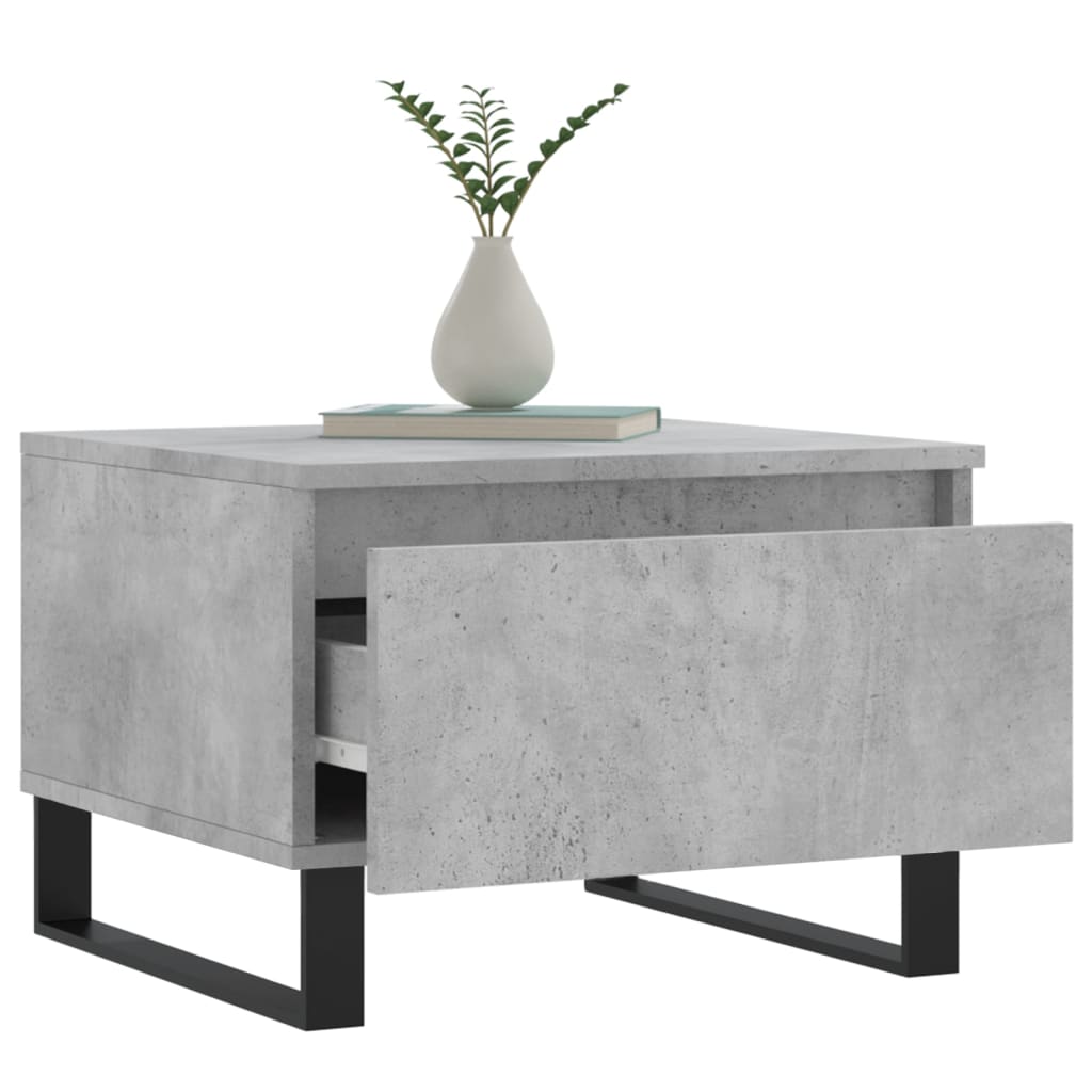 Table basse gris béton 50x46x35 cm bois d'ingénierie