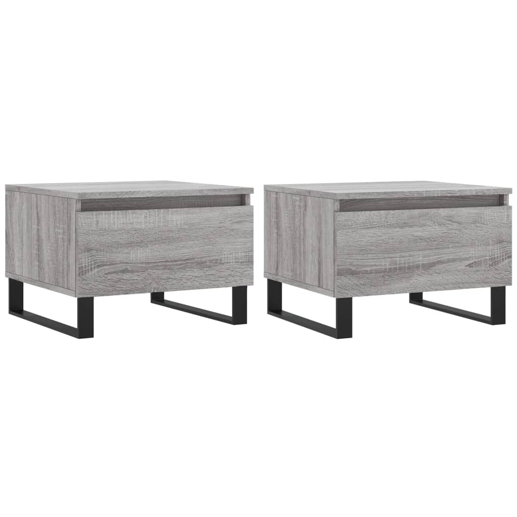 Tables basses 2 pcs sonoma gris 50x46x35 cm bois d'ingénierie