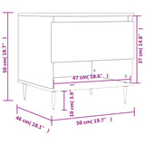 Table basse blanc 50x46x50 cm bois d’ingénierie