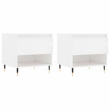 Tables basses 2 pcs blanc brillant 50x46x50cm bois d'ingénierie