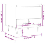 Table basse blanc 50x46x50 cm bois d’ingénierie