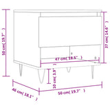 Coffee table white gloss 50x46x50 cm engineered wood