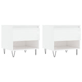 Coffee tables 2 pcs white glossy 50x46x50cm engineered wood