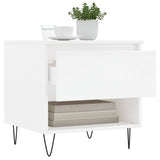 Coffee tables 2 pcs white glossy 50x46x50cm engineered wood