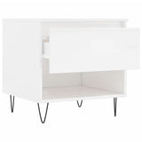 Coffee tables 2 pcs white glossy 50x46x50cm engineered wood