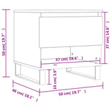 White coffee table 50x46x50 cm engineered wood