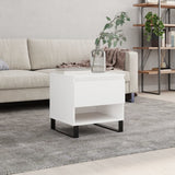 White coffee table 50x46x50 cm engineered wood