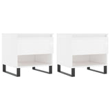 Tables basses 2 pcs blanc brillant 50x46x50cm bois d'ingénierie